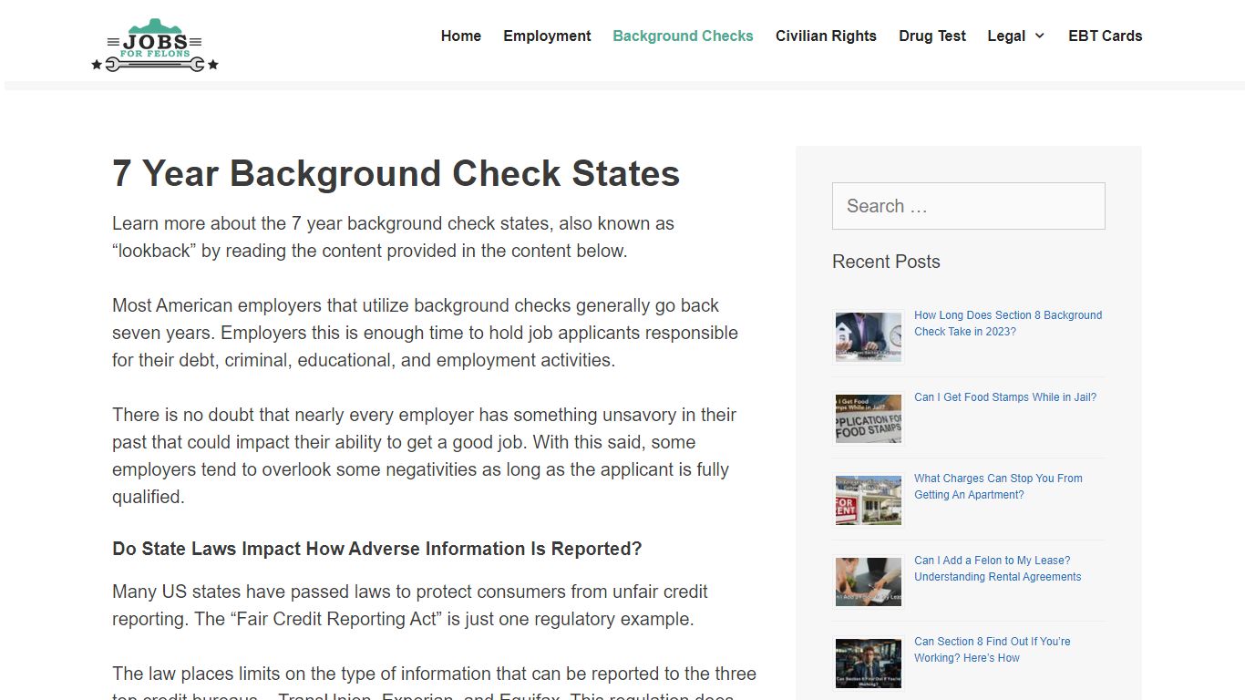 7 Year Background Check States 2023 - Jobs For Felons: Jobs for people ...